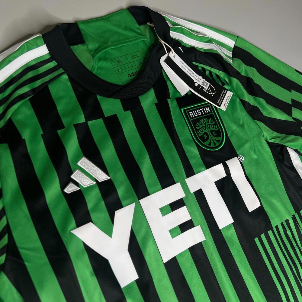 Adidas Austin FC Home Jersey 2023/24 MLS Green/Black Stripes Men’s Size M H1835 - Picture 8 of 9